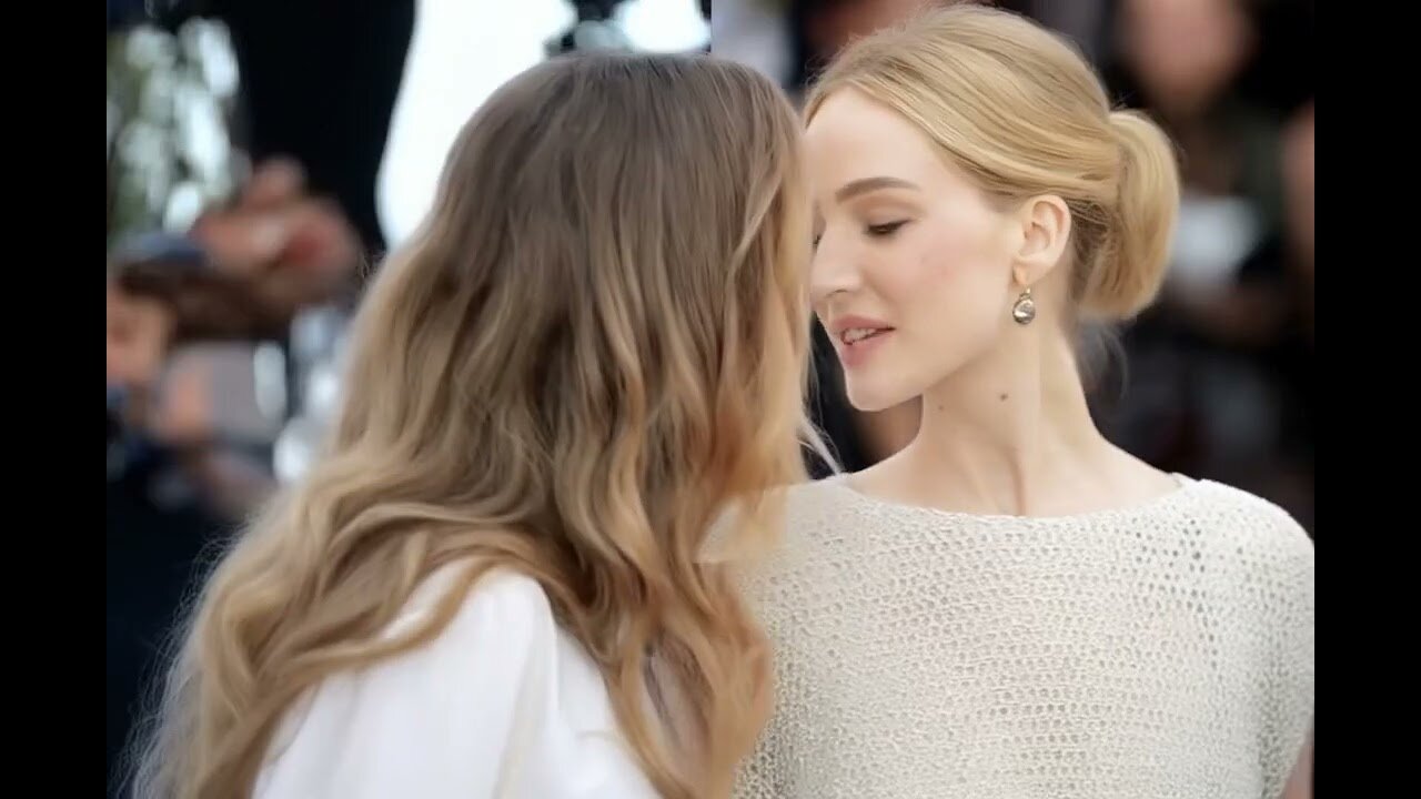 Amber Heard and Jennifer Lawrence lesbian kiss