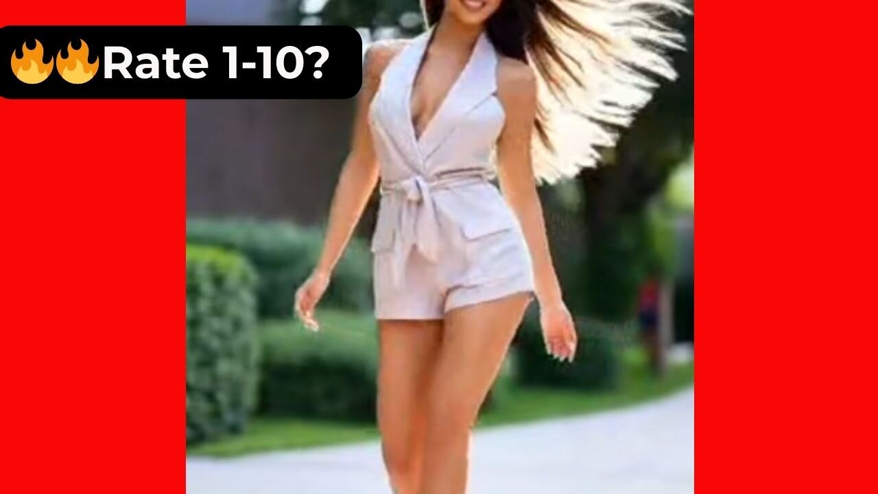🔥 Rate Her Body in This Sexy White Shorts Playsuit 1-10? 😍 Supermodel 4K