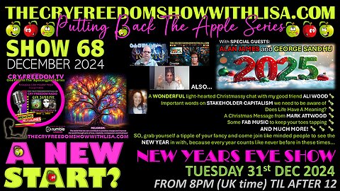 CRY FREEDOM NEW YEARS EVE RADIO SHOW Tue 31st Dec 2024 from 8pm (UK time, time to be confirmed)