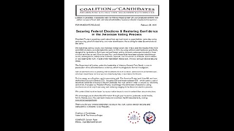 Press Release Coalition of Candidates Feb. 25, 2025