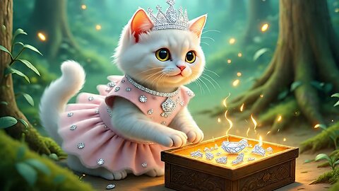 The Magical Journey of a White Cat in a Pink Diamond Frock