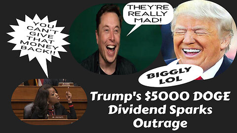 SHOCKING DEMOCRATS SEETHING OVER TRUMPS $5000 DOGE DIVIDEND CHECK FOR AMERICAN TAXPAYERS