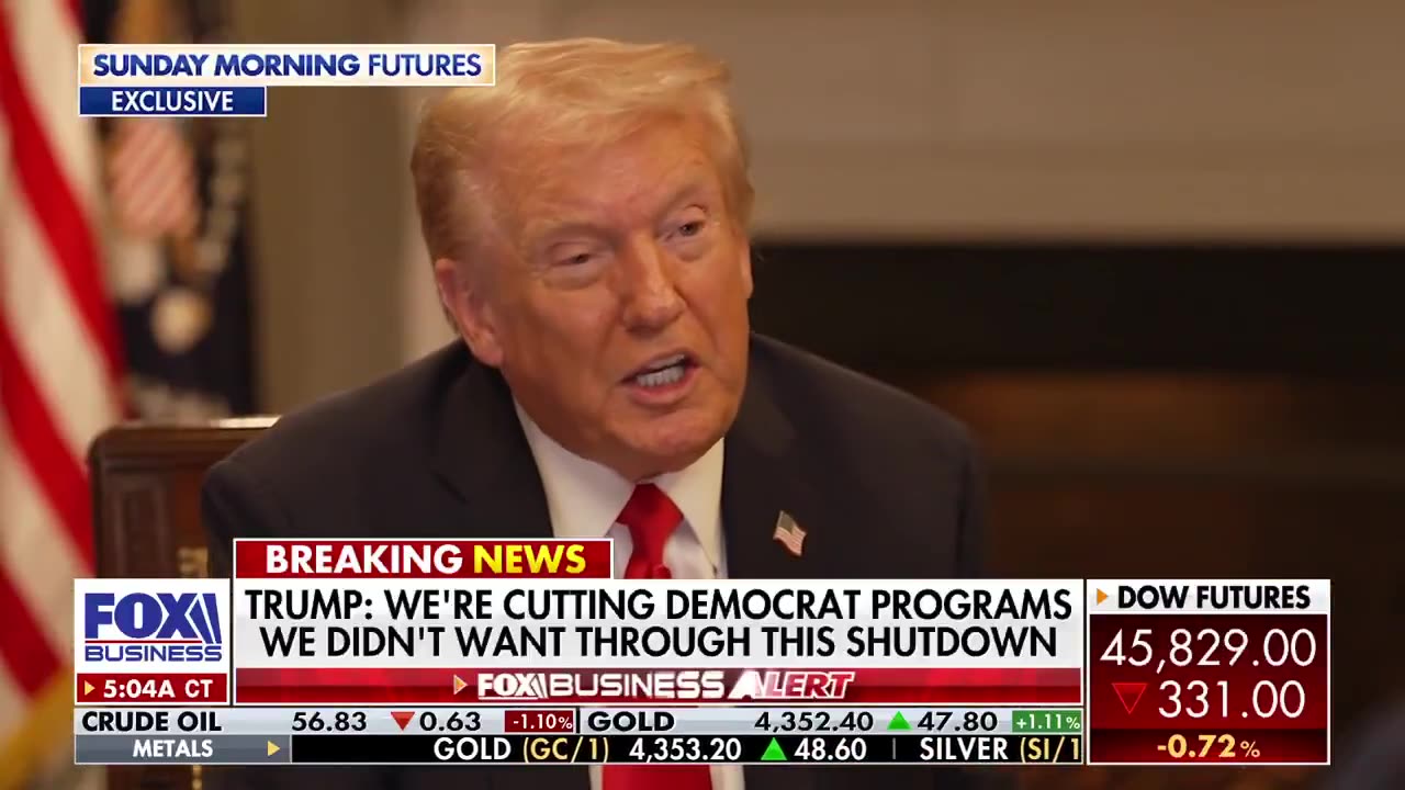 Trump discusses the government shutdown with Maria Bartiromo
