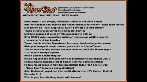 Wednesday, January 22, 2025 News Blast