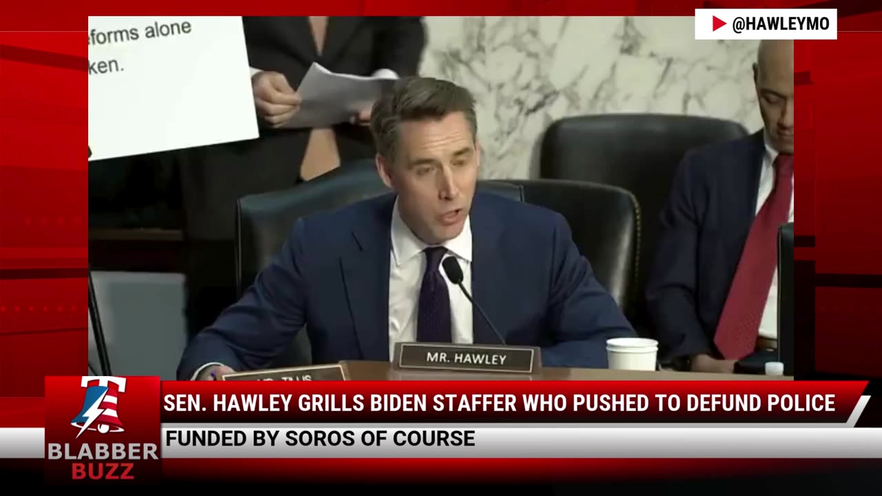 Sen. Hawley Grills Biden Staffer Who Pushed To Defund Police