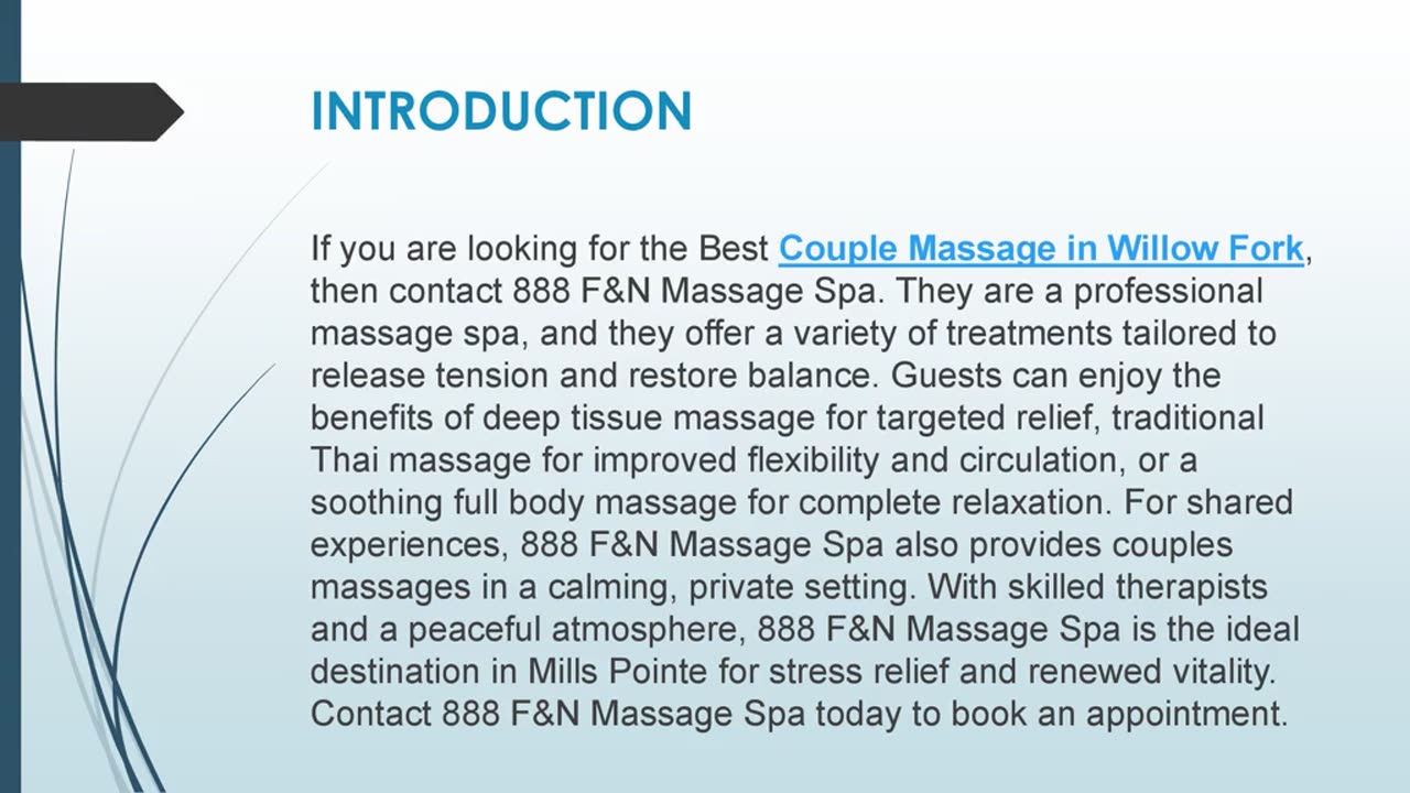 Best Couple Massage in Willow Fork
