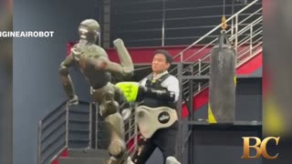 Chinese CEO kicked by humanoid robot in simulated battle