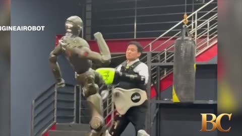 Chinese CEO kicked by humanoid robot in simulated battle