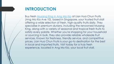 Buy fresh Musang King in Ang Mo Kio