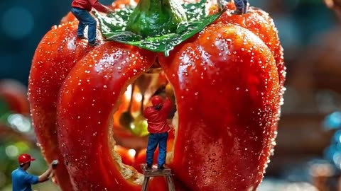 Idea for Little people harvesting vegetables #little people #miniature world