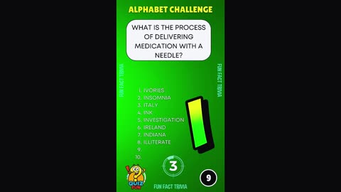 All Quiz Answers start with the letter "I" - Alphabet Challenge