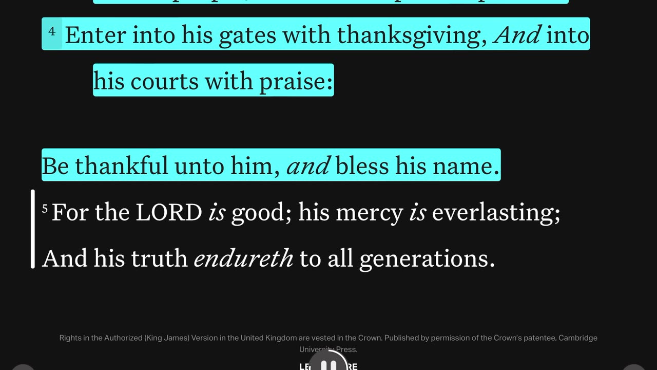 KJV Complete book of Psalms 150 chapters auto read with words