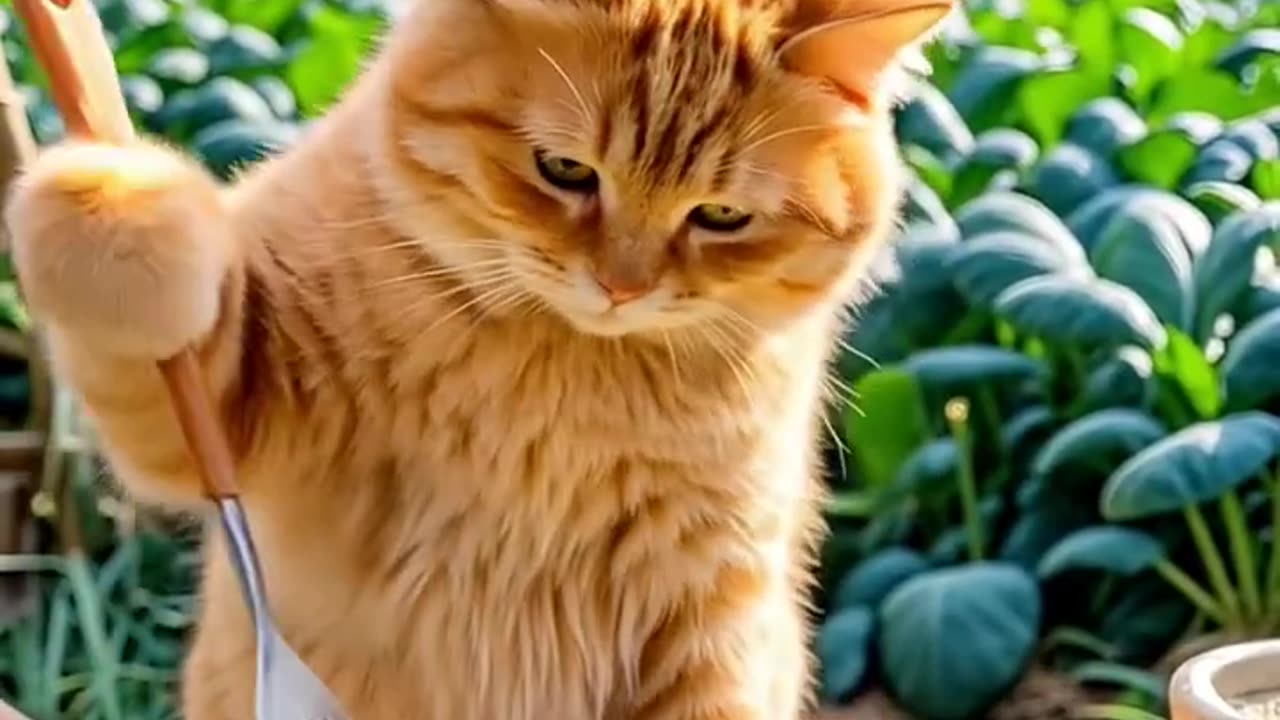 Dinner time . cooking cat video