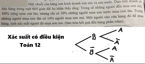 Toán 12: Xác suất có điều kiện: Một chuỗi của hàng sơn kinh doanh sơn mủ và sơn nước.bán hàng trong