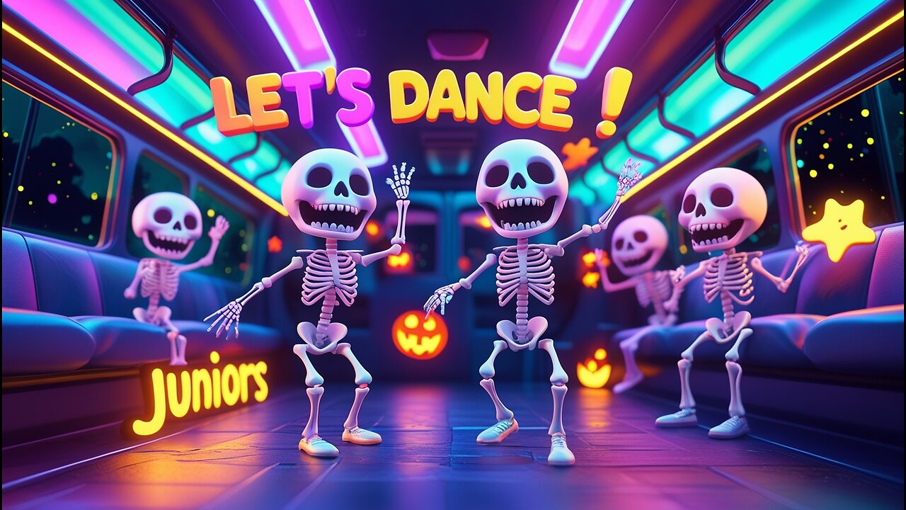 Wheels On The Bus With Five Skeletons + Spooky Scary Skeletons Songs By Teehee Town Five Kids Songs