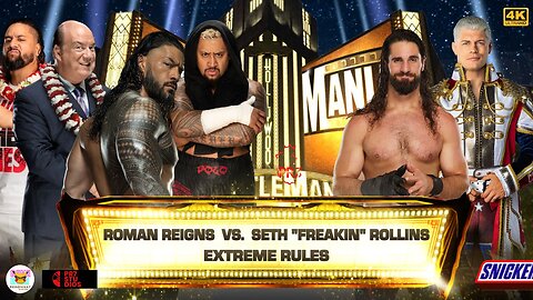 WWE 2K25 Wrestlemania Roman Reigns Vs. Seth Rollins With Cody Rhodes No Dq Match Live 4K HDR