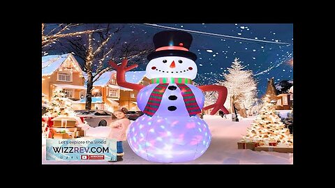 PTS 12FT Inflatable Snowman Outdoor Decoration Christmas Blow Up Yard Decorations Built-in Review