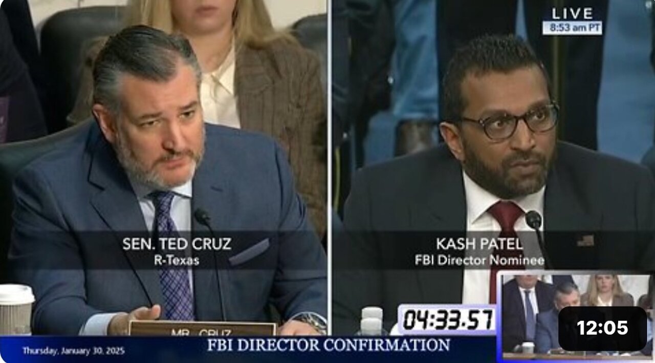 Ted Cruz at Kash Patel FBI confirmation hearing * Jan. 30, 2025