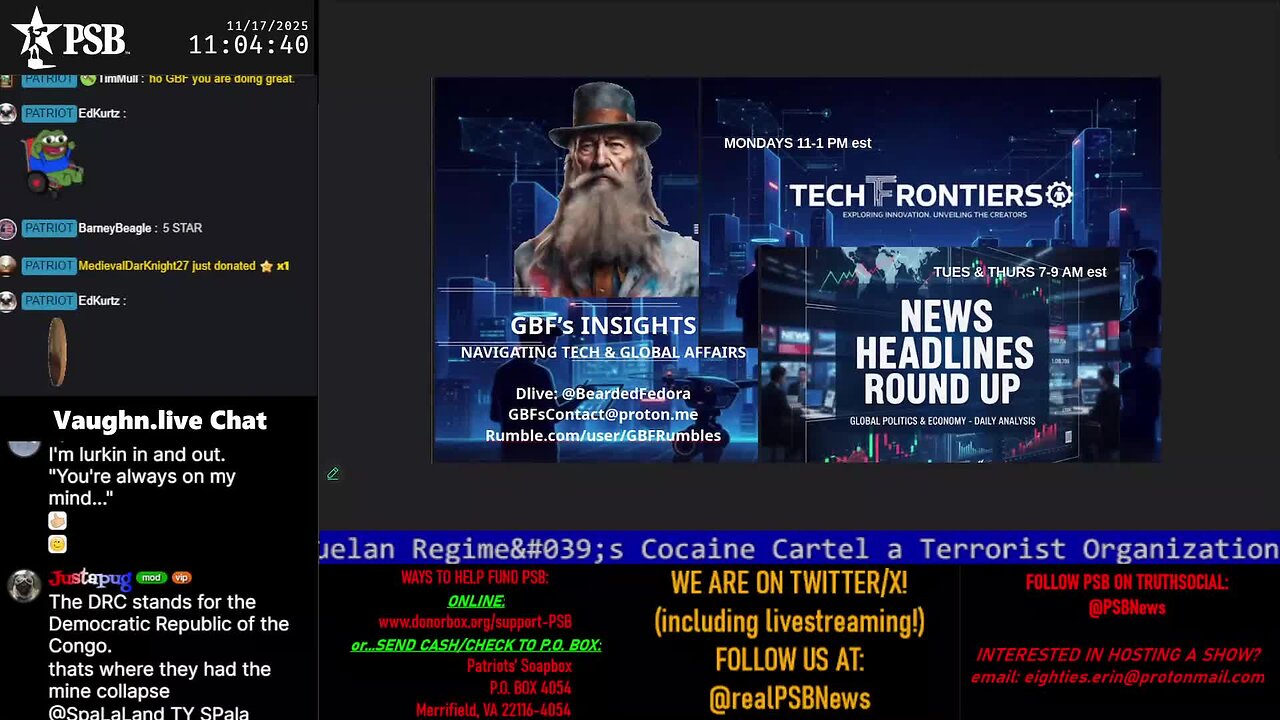 2025-11-17 11:00 EST - GBF'S Insights; with GreyBeardedFedora