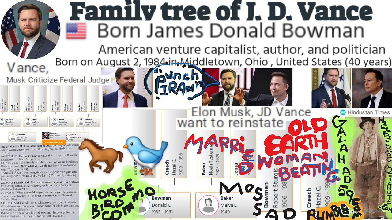 TRUMP PICKED JD BOWMAN-CREECH VANCE & MUSK FOR PUNCHING WIVES & IRAN WHILE ANIMALS REVEAL PARANORMAL