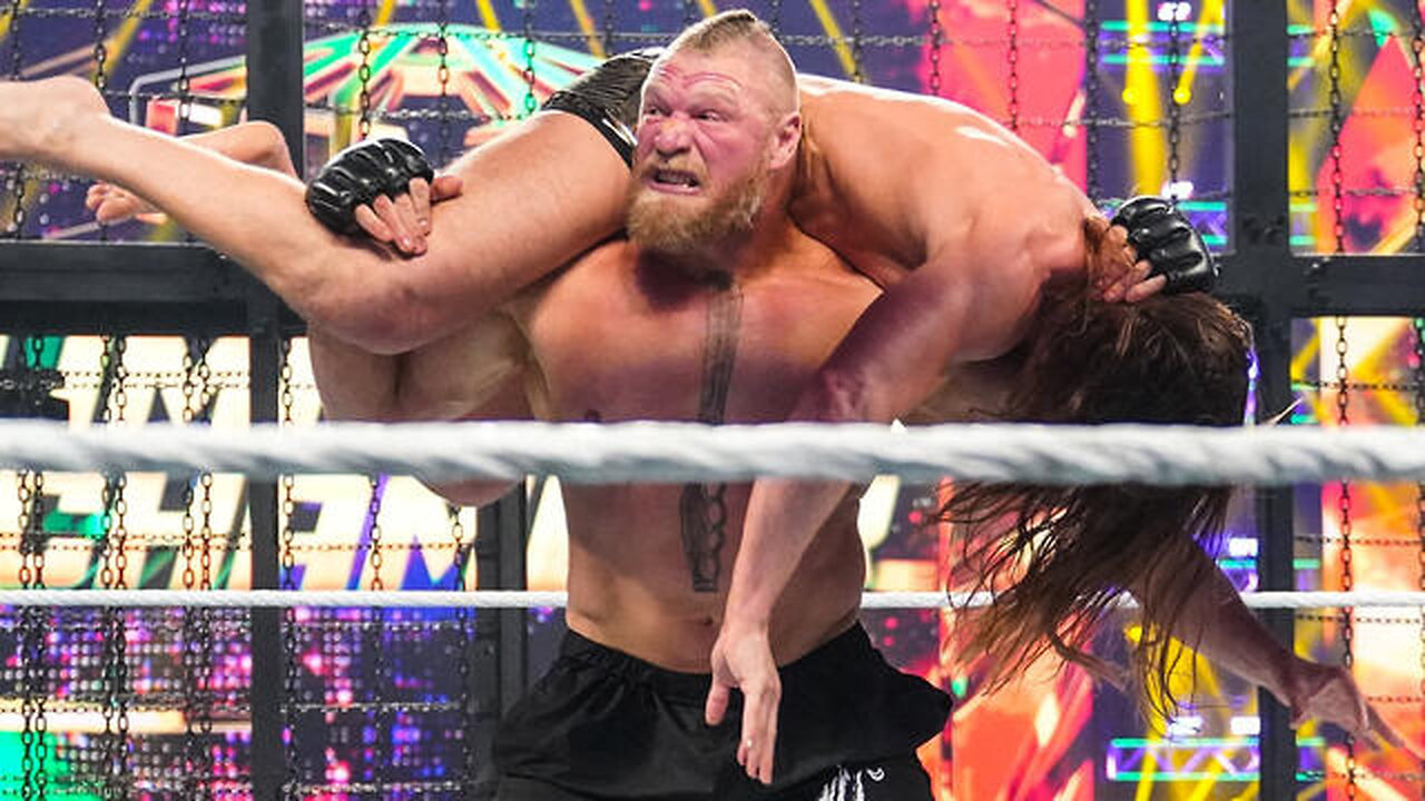 Brock Lesnar eliminates Seth “Freakin” Rollins and Riddle: WWE Elimination Chamber 2022 @0vikash