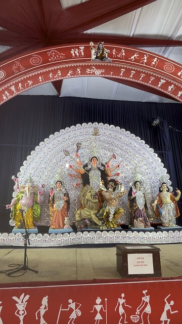 Maa Durga at Jagatram Park, New Delhi | Prachi Sarbojanin Matribandana 2025 #shorts