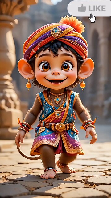 Raised in a religious family, Monkey prays to God in the temple premises. AI generate video