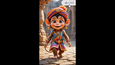 Raised in a religious family, Monkey prays to God in the temple premises. AI generate video