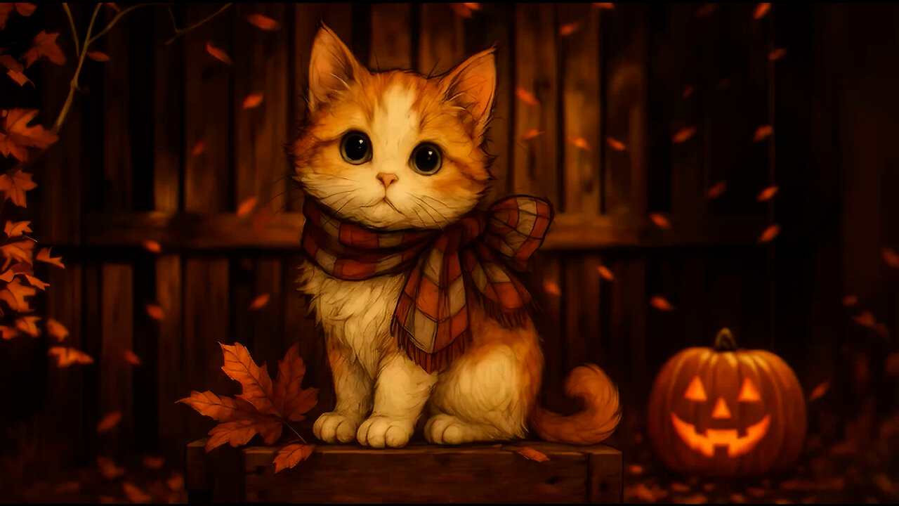 Ginger's Halloween | Cosy Autumn Ambience To Study, Work And Chill