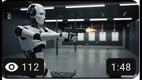 Ai Robot With A Glock 17 Shooting in a Shooting Range