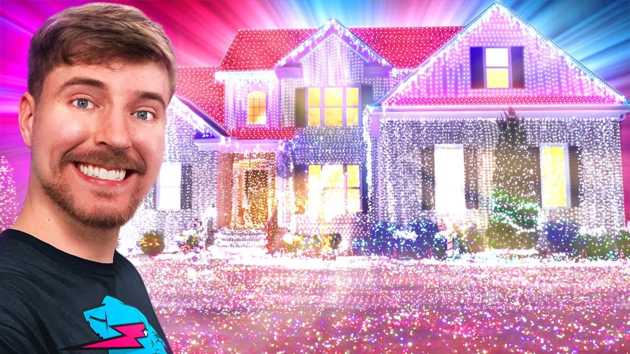 Mrbeast Put 1000000000 of christmas light on a house