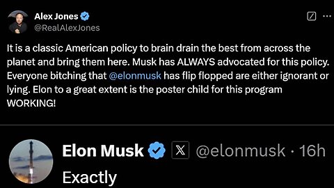 Elon Musk Responds To Alex Jones' Breakdown Of The H-1B Visa Controversy!