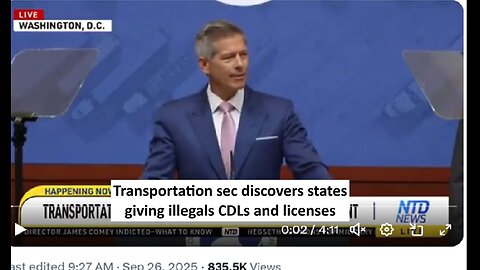 Transportation Secretary Duffy finds nationwide abuse of giving CLS & licenses to criminal aliens 