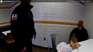 Newly released bodycam video showing police officers’ initial encounter with Luigi Mangione