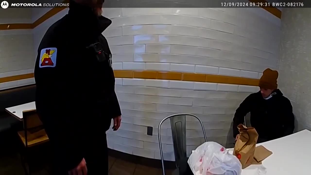 Newly released bodycam video showing police officers’ initial encounter with Luigi Mangione