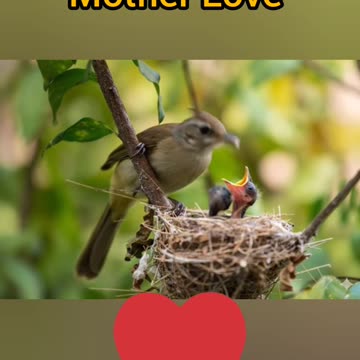 Mother bird's love for her children