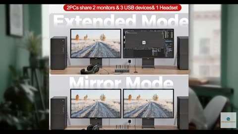 Unitek HDMI KVM Switch 2 Monitors 2 Computers 4K@60Hz USB 3.0 KVM Switches Share
