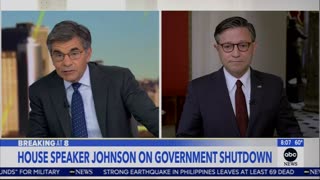 Johnson spars with Stephanopoulos on shut down!