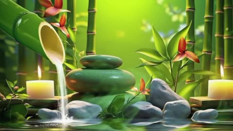 Bamboo Fountain Sounds with Soft Piano | Deep Relaxation & Mental Peace