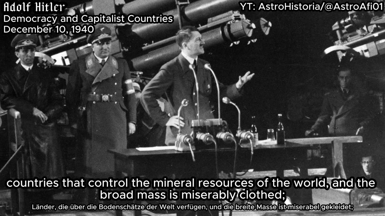 Adolf Hitler's speech on DEMOCRACY and CAPITALISM Countries December 10 1940 (English Subtitles)
