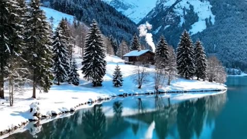 Relaxing Swiss Alps Music ❄️ Snowy Mountains | 1 Hour Winter Ambiance for Sleep & Relaxation
