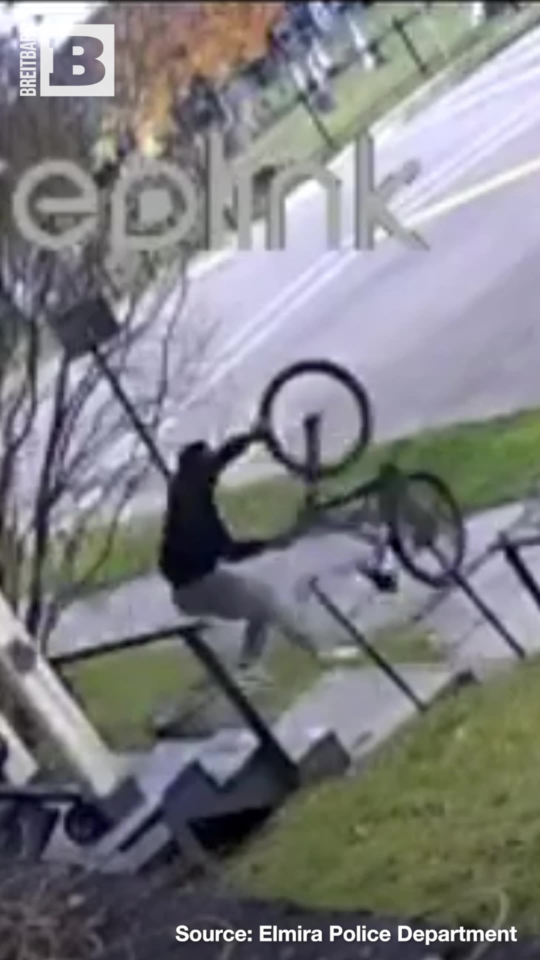 Man in Hoodie Seen Taking Bicycle from Residential Property