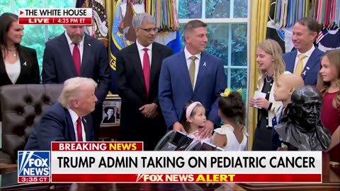 Benny Johnson - An incredibly touching moment. President Trump welcomes young cancer...