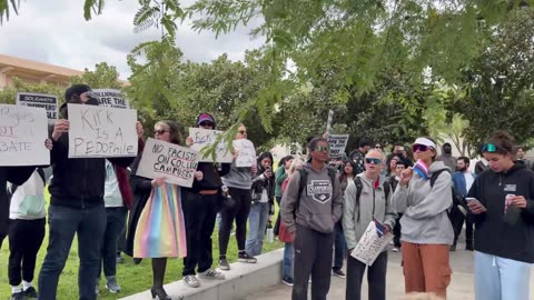 Charlie Kirk Protestors at CSUN are chanting and protesting Charlie Kirk being on campus.