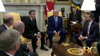 Trump meets France’s Macron at White House, says ‘lot of progress’ made toward ending war in Ukraine