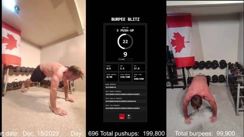 Everyday 300 push ups and 150 Burpees!