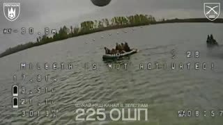 Russian Soldiers Trying to Cross Dnipro River in Overloaded Dingeys