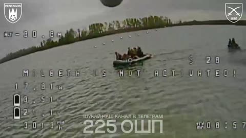 Russian Soldiers Trying to Cross Dnipro River in Overloaded Dingeys