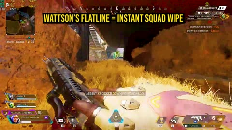 Wattson Flatline Squad Wipe! 532 Damage | Apex Legends Kings Canyon