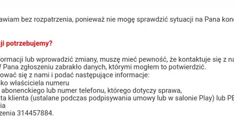 Rozmowa z konsultantem /ką Play cz. 2